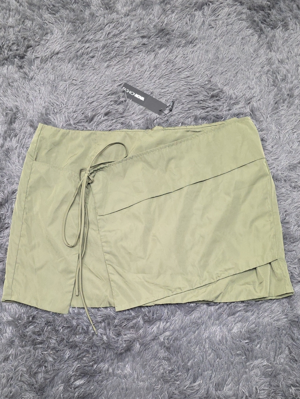Fashion Nova- Just Like Heaven Low Slung Mini Skirt In Olive Green. Size XL. NWT
